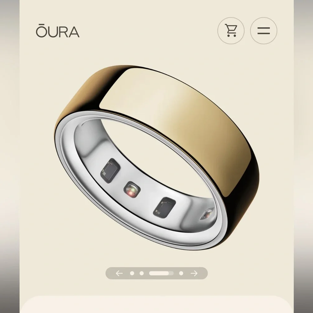 Oura Ring 4 Gold and White - Size 7